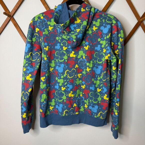 Disney Parks Mickey Mouse Head Paint Splatter Hoodie YouthXL Colorful Sweatshirt - Picture 3 of 4